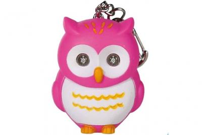 LE MONDE DES ANIMAUX Porte clefs LED Chouette rose 