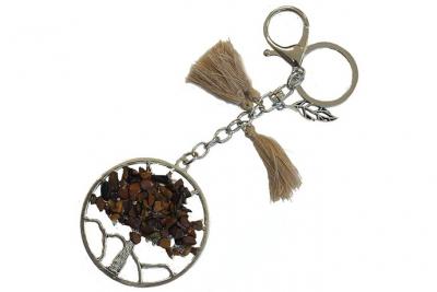ZEN ET ETHNIQUE Porte clefs ou Bijou de sac Arbre de vie - Beige 