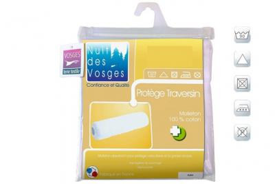 NUIT DES VOSGES Prot&egrave;ge traversin absorbant coton aubin 160 cm 