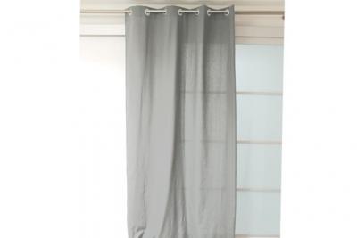 Rideaux &agrave; oeillets Panama gris 135x250 cm