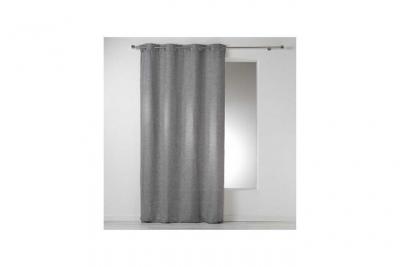 Rideau a oeillets 140 x 260 cm chambray uni select Anthracite
