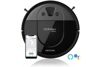 CECOTEC Robot Aspirateur Programmable 4 En 1 Compatible A Alexa & Google Assistant 2290 Panoramic Noir