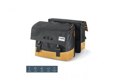 URBAN PROOF  double sacoche 40 litres de poly&eacute;thyl&egrave;ne gris/jaune