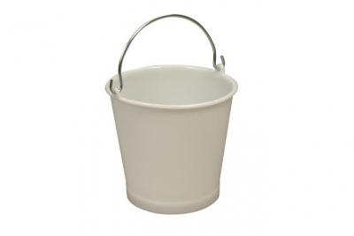 GILAC  Seau 10 Litres Blanc avec Anse Inox