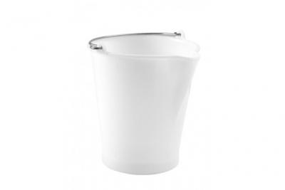 GILAC Seau 12 litres blanc avec bec verseur et anse inox - 