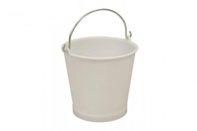 GILAC Seau 13 litres blanc anse inox - 