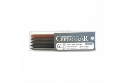  CRETACOLOR Lot de mines en graphite, 6 couleurs, multicolore, 5 000