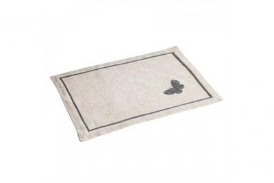 PARIS PRIX Set de table 33 x 45 cm polyester ramie brode opaline Gris