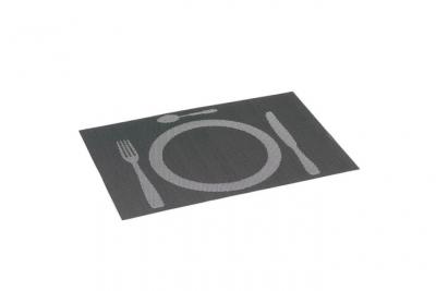 DECOR LINE Set de table 30 x 45 cm pvc bicolore dejeuner Noir/Blanc