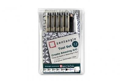 BRUYNZEEL Set zentangle feutres et cartes, 12 pi&egrave;ces  z12ptgb