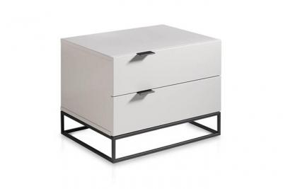 Table de chevet en bois gris perle 7004C, 55 x 41 x 41 cm. -