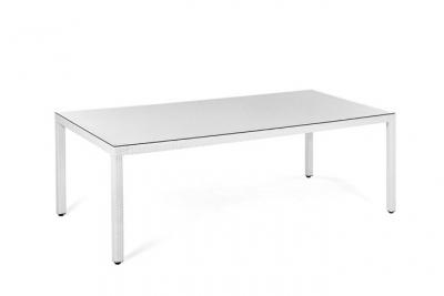 BELIANI  - Table de jardin en rotin blanc 220 x 100 cm ITALY