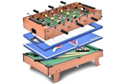 MAGNETIC LAND Table multi-jeux 4 en 1 : baby-foot - billard - ping-pong - hockey