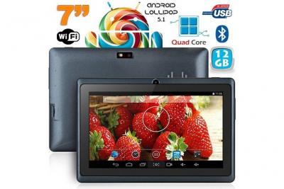 YONIS Tablette Tactile 7 Pouces Quad Core Bluetooth 1Go Ram Android Lollipop 12Go Noir -  
