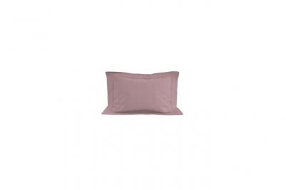 SOLEIL D OCRE Taie d'oreiller en coton 57 fils 50x70 cm UNI vieux rose, par