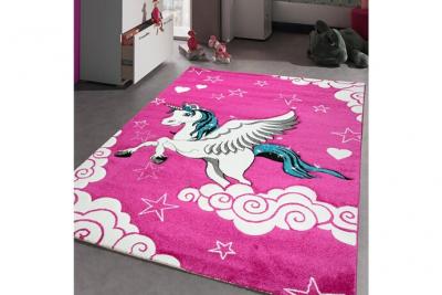 UNAMOURDETAPIS Tapis chambre kids licorne rose 80 x 150 cm tapis pour enfants chambre par 