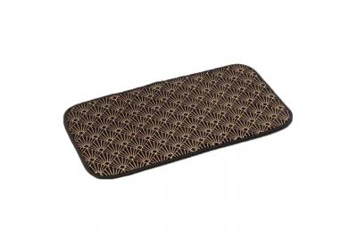 DOUCEUR D INTERIEUR Tapis rectangle 50 x 80 cm velours imprime or graphigold Noir