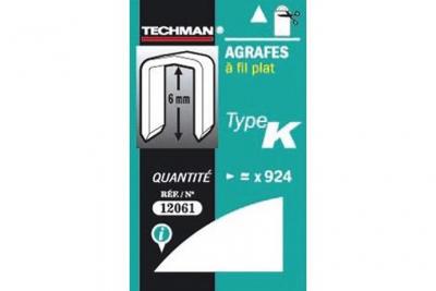CENTRALE BRICO Techman - Agrafes 6 mm - type K
