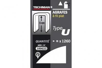 CENTRALE BRICO Techman - Agrafes 6 mm - type U