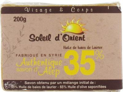 Savon d'Alep 35 % Huile de Baies de Laurier Peaux Recettes D'Antan