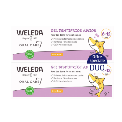 WELEDA  Gel Dentifrice Junior 6-12 Ans avec Fluor 2x50 ml