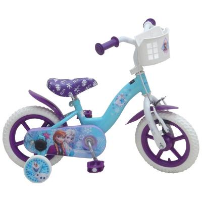 DISNEY mercier v&eacute;lo enfant 12' reine des neiges monovitesse cadre acier panier avant, porte poup&eacute;e arriere 