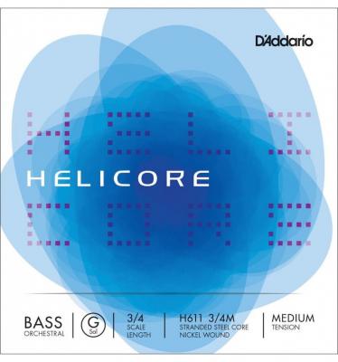D ADDARIO H611 3/4M - Corde seule (Sol) contrebasse orchestre Helicore manche 3/4 Medium