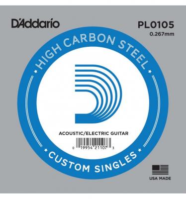 DADDARIO D'Addario PL0105 Corde seule en acier pur pour guitare Calibre .0105