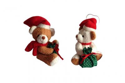 ESPRIT DE NOEL ENESCO 2 d&eacute;coration de sapin Petites peluches Ours en Polyester Hauteur 10 cm