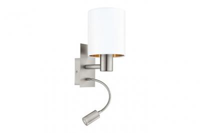EGLO Applique Lampe fluorescente pasteri l: 15 cm en blanc, cuivre avec Rocker