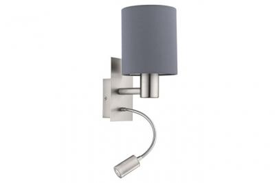 EGLO Applique Lampe fluorescente pasteri l: 15 cm en gris avec un rocker