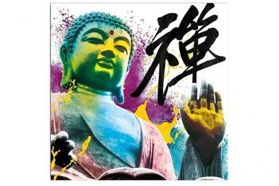 ZEN ET ETHNIQUE  - Cadre Bouddha en toile