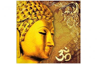 ZEN ET ETHNIQUE Cadre carr&eacute; en toile Bouddha 