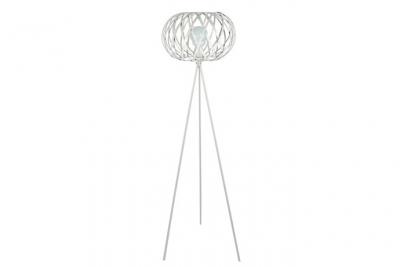 TOSEL CITROUILLE - Lampadaire tr&eacute;pied m&eacute;tal blanc d'ivoire