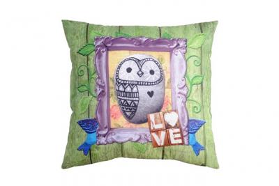 Coussin garni Th&egrave;me Hibou 
