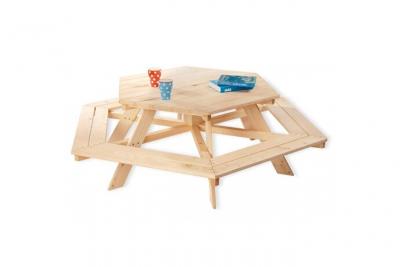 PINOLINO Table picnic Nicki hexagonale pour 6 enfants