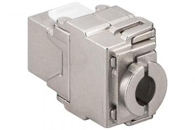 GOOBAY  95900 CAT 6A Keystone RJ45 Jack, STP, 500 MHz, Argent
