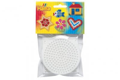 HAMA  sachet de 3 plaques pour perles moyennes carr&eacute;e ronde hexagonale 4451