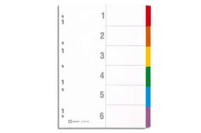 AVERY  Intercalaires Mylar, carte, 6 touches neutres, A4 