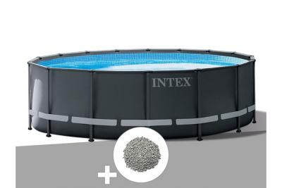 INTEX Kit piscine tubulaire  ultra xtr frame ronde 4,27 x 1,22 m + 10 kg de z&eacute;olite