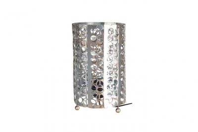 TOSEL ZEN - Lampe de chevet cylindrique m&eacute;tal aluminium