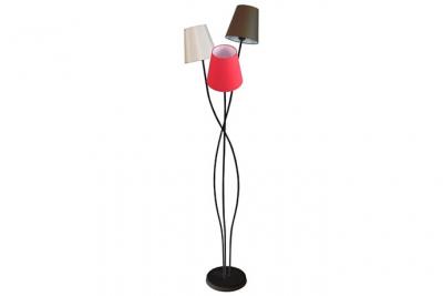 TOSEL LILLE - Lampadaire arbre m&eacute;tal noir , rouge,cr&eacute;me et marron