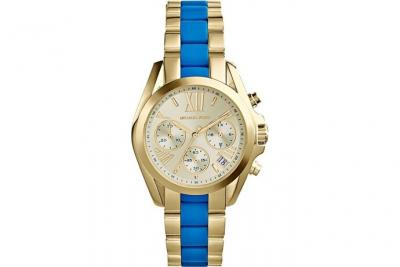 MICHAEL KORS Montre Femme  Bradshaw Mk5908 Bracelet En Acier Dor&eacute; Et Ac&eacute;tate Turquoise