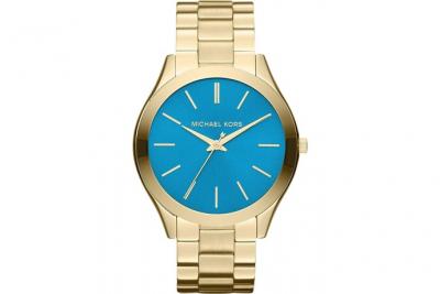 MICHAEL KORS Montre Femme  Runway Mk3265 Bracelet Or Et Cadran Bleu