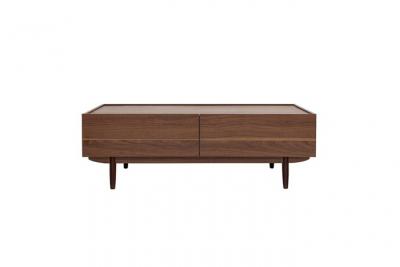 Miliboo - Table basse avec tiroirs en bois fonc&eacute; L120 cm SANAA