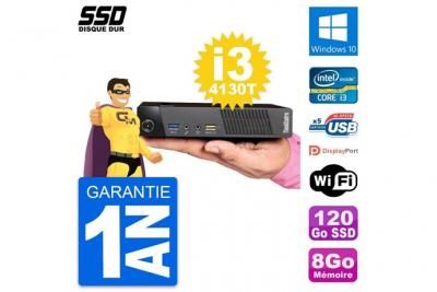 LENOVO Ultra Mini PC  M93p Tiny Intel i3-4130T RAM 8Go SSD 120Go Windows 10 Wifi