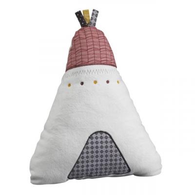 Coussin D&eacute;co Tipi 27x22cm En Polyester Blanc