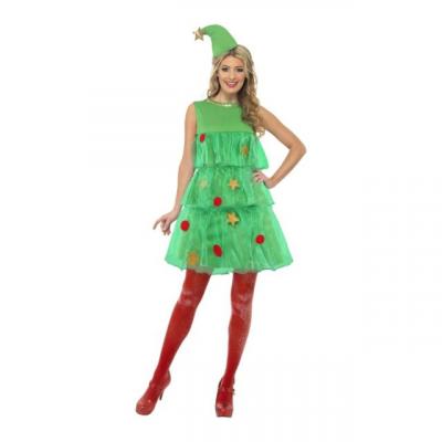 SMIFFYS Smiffy's Costume sapin de No&euml;l, Vert, avec robe et chapeau - L