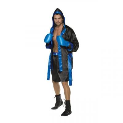 SMIFFYS  Costume de boxeur KO, robe, short, ceinture et gants, M, Noir