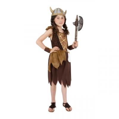 SMIFFYS Smiffy's Costume fille viking, Marron, avec robe et bracelets
